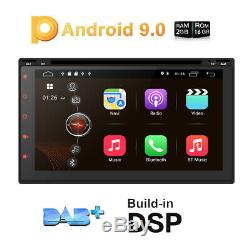 HIZPO 7'' inch Android 9.0 4G WiFi Double 2DIN Car Radio Stereo DVD Player GPS E