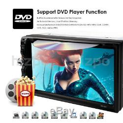 HIZPO Lens Double 2Din 7Car Stereo Radio DVD Player iPod Bluetooth TV MP3 Mic