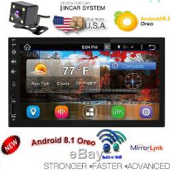 In-dash Android 8.1 WIFI 7Double 2DIN Car Radio GPS Stereo no-DVD Player+CAMERA