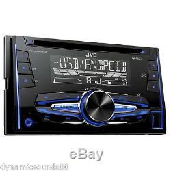 JVC KW-R520 CD MP3 Double Din Car Stereo USB Tuner Front Aux In Android Ready