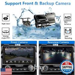 Leadfan Double Din Car Stereo with Dash Cam, Support Apple Carplay and Androi