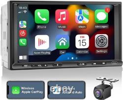 Luxury Double Din Car Audio Receiver Wireless CarPlay & Android Auto Ready
