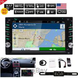 Map+Camera+GPS Nav 6.2 Double 2Din Car Stereo Radio DVD CD Mp3 Player Bluetooth