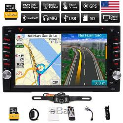 Map+Camera+GPS Nav 6.2 Double 2Din Car Stereo Radio DVD CD Mp3 Player Bluetooth