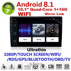 NEW 10.1 Double 2DIN Car Android 8.1 Stereo Radio Player 4G WIFI GPS Navi