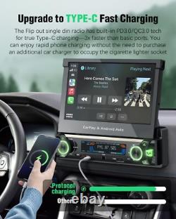 Newest Single Din Touchscreen Radio with Wireless Carplay&Android Auto, 7 inch