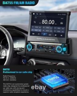 Newest Single Din Touchscreen Radio with Wireless Carplay&Android Auto, 7 inch