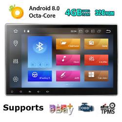 Octa-Core Android 8.0 4GB RAM 10.1 Double 2DIN Car GPS Navigation Stereo Radio