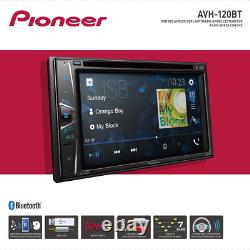PIONEER AVH-120BT 6.2 Double Din Car Stereo DVD USB Bluetooth Radio NEW Gift