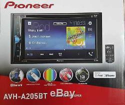 Pioneer Avh-a205bt DVD CD Bluetooth Usb Aux Eq Touchscreen Remote Car Stereo New