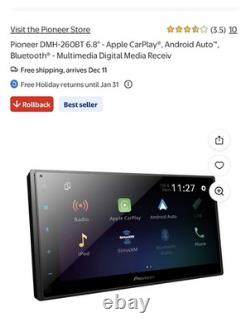 Pioneer DMH-260BT Car 6.8 Touchscreen Double Din Receiver Android/Apple Carplay