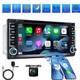 Rear Camera Double Din Car Radio Stereo Cd Dvd Player Bt For Toyota Carplay Gps