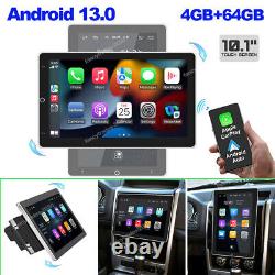 Rotatable 10.1'' Android 13 Car Stereo Radio GPS Wifi 4+64GB Double 2DIN Carplay