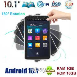 Single 1DIN Rotatable 10.1'' Android 10 Touch Screen Car Stereo Radio GPS Wifi