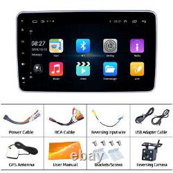 Single 1 DIN Rotatable 10.1'' Android 11 Touch Screen Car Stereo Radio GPS Wifi