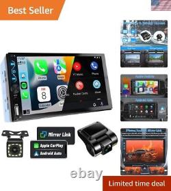Smart Double Din Touchscreen Stereo with Apple Carplay, Android Auto & Dash Cam