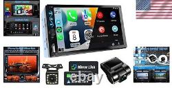 Smart Double Din Touchscreen Stereo with Apple Carplay, Android Auto & Dash Cam