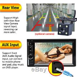 Sony Lens Double Din Car Stereo Radio DVD Player Bluetooth TV USB Mirror For GPS
