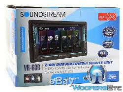 Soundstream Vr63b 6.2 Tv CD Mp3 DVD Bluetooth Usb Aux 300w Amplifier Car Stereo
