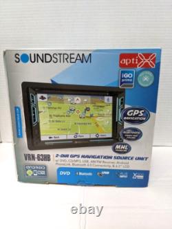Soundstream Vrn-63hb Double Din DVD Navigation Bluetooth Receiver 6.2 Screen