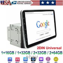 Touch Screen Rotatable 10.1'' Android 13 Car Stereo Radio Double 2DIN GPS Wifi