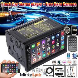 Touchscreen Car Stereo Radio Double 2 DIN GPS Wifi USB Player with 8 LED Camera