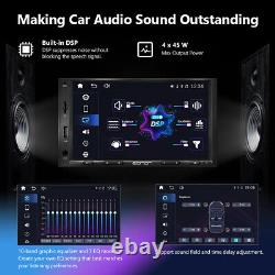 US 7 QLED Touch Screen Double Din Car Stereo CarPlay Android Auto Radio GPS DSP