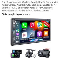 Upgrade Wireless Double Din Car Stereo Apple Carplay Android Auto 7 HD Screen