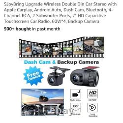 Upgrade Wireless Double Din Car Stereo Apple Carplay Android Auto 7 HD Screen