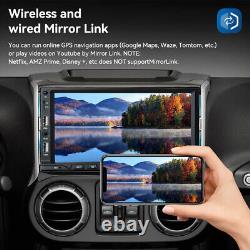 Wireless Apple CarPlay Double DIN 7 Android Auto Car Stereo Radio Bluetooth US