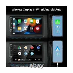 Wireless Carplay Android 10.0 Car Stereo Double Din with Android Auto 7 Inch