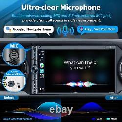 Wireless Double Din Car Stereo 7 Carplay Android Auto Bluetooth 4-Channel RCA