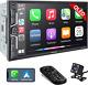 Wireless Double Din Car Stereo Carplay Android Qled Touchscreen Bluetooth Auto