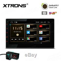 XTRONS 10.1 Double 2Din Car Stereo GPS Nav Android 8.1 Quad Core OBD2 DAB+ +DVR