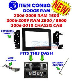 06 07 08 09 10 Dodge Ram Kit De Tableau De Bord Pour Installation Stéréo Pour Autoradio Double Din