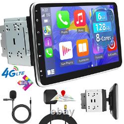 10.1 8 CORE Rotatable 2DIN Android 13 Autoradio stéréo de voiture Carplay 6GB+128GB 4G LTE