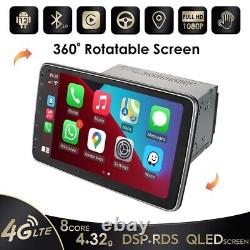 10.1 Autoradio Android 12 Double DIN Rotatif avec Carplay, GPS, Stéréo, Radio et WIFI 4Go+32Go