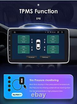 10.1 Autoradio Android 12 Double DIN Rotatif avec Carplay, GPS, Stéréo, Radio et WIFI 4Go+32Go
