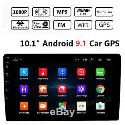10.1 Hd Android 9.1 Double 2din Car Stereo Radio Gps Wifi Obd2 Miroir Lien Unité