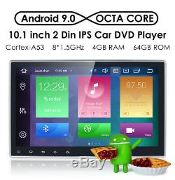 10.1 Lecteur DVD De Voiture Double 2 Din Android 9.0 4 Go + 64 Go Gps Nav Stéréo Octa-core