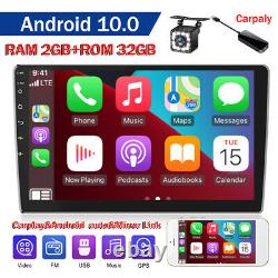 10.1 Pouces Android 10 Voiture Radio Stereo Gps Navi Wifi + Cam + Carplay Double 2din