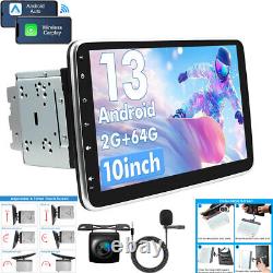 10.1 Radio de voiture rotatif Android 13 GPS Wifi 2 Din Écran tactile CarPlay