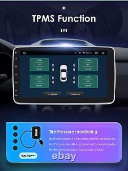 10,1 pouces 8 cœurs double 2 Din Android 12 QLED autoradio stéréo de voiture rotatif Carplay DSP