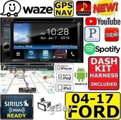 2004-17 Ford F & E Series Kenwood Waze Navigation Stéréo Usb De Voiture Apple Android