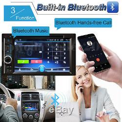 2 Stereo Din Audio Radio Voiture Lecteur Bluetooth Tactile Écran Miroir Lien Pour Gps