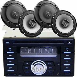 4x Kenwood Kfc-1666s Haut-parleurs + Gravity Double Din Bluetooth Car Audio Stereo CD