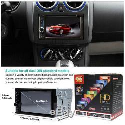 6.2 Double 2 Din Car Stereo Hd CD Lecteur DVD Bluetooth Radio Avec Caméra De Recul