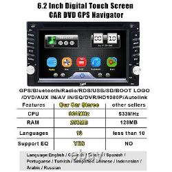 6.2 Double 2din Voiture Lecteur De CD DVD Gps Navigation Radio Stereo Bluetooth Caméra