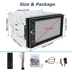 6.2 Double Autoradio 2DIN Lecteur CD DVD Bluetooth Écran Tactile Caméra de Recul