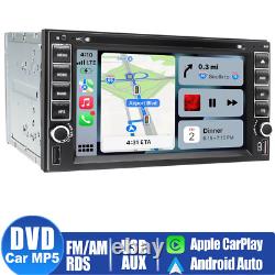 6.2 Double DIN Autoradio DVD stéréo CD avec CarPlay GPS Bluetooth AM/FM